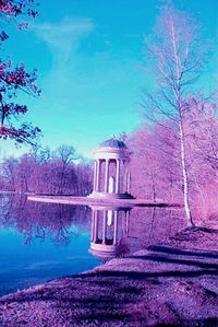 Reflection of buildings in water