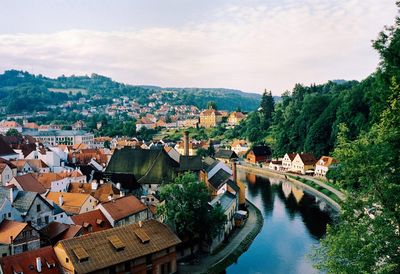 High angle view of city