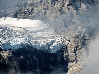 Aerial view of frozen lake