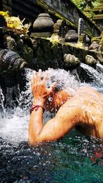 Water splashing in river