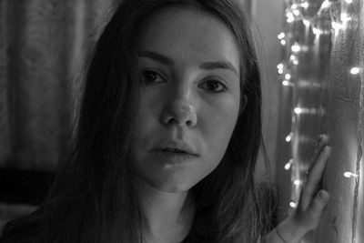 Close-up portrait of a beautiful young woman