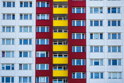 Full frame shot of multi colored apartment building