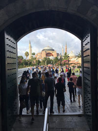 People throng to visit the historical hagia sophia, which was recently opened as a mosque 