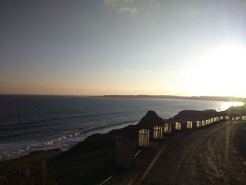 Scenic view of sea at sunset