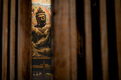 Statue of buddha in building