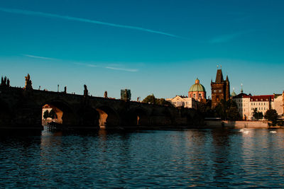 Bridge over river in city