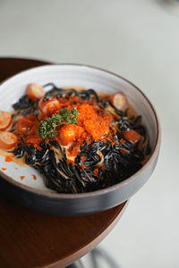 Close-up of food in bowl on table