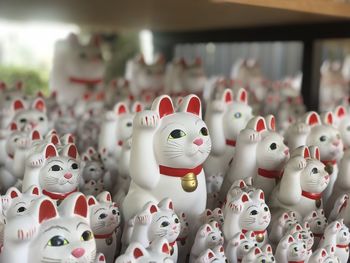 Alignement of manekineko from gotokuji temple in tokyo