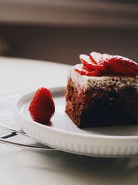 Close-up of cake in plate