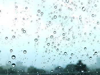 Full frame shot of wet glass window