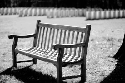 Empty bench in park