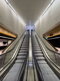 Low angle view of escalator