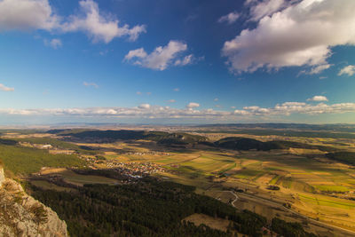 High angle view of landscape against sky