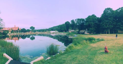 Scenic view of river against sky