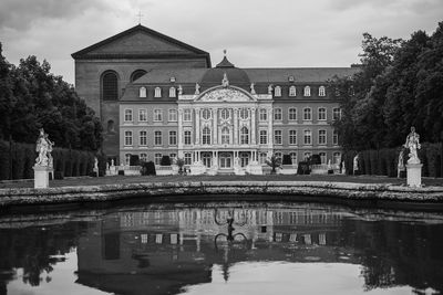 Reflection of building in water