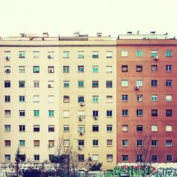 Low angle view of buildings in city