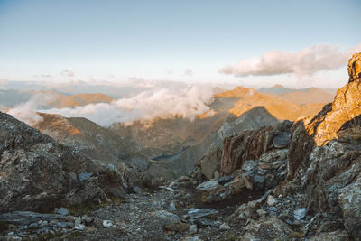 Scenic view of mountains against sky