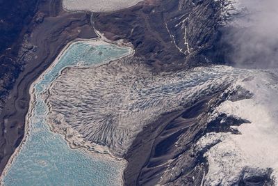 High angle view of volcanic mountain