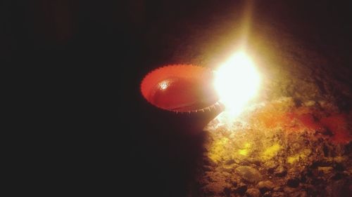 Close-up of illuminated candle