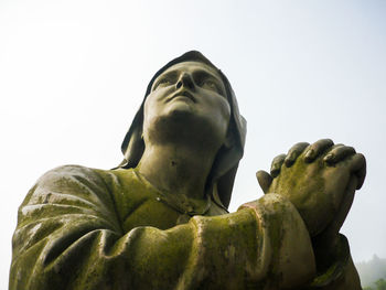 Low angle view of statue against clear sky