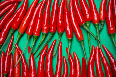 Full frame shot of red chili peppers for sale at market