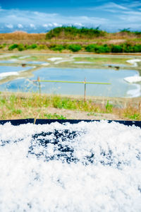 Close-up of water flowing in river