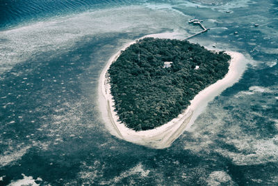High angle view of bread on beach