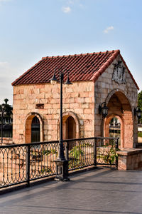 Exterior of historic building against sky