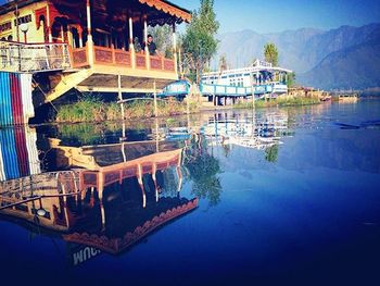 Reflection of buildings in water