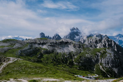 Scenic view of land against sky