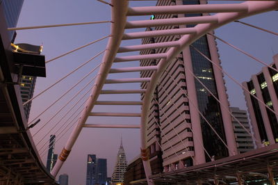 Low angle view of modern buildings against sky