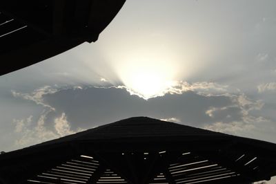 Low angle view of roof against sky