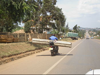 People walking on road