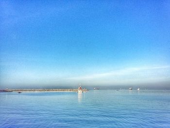 Boat sailing in sea