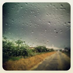 Surface level of road along countryside landscape