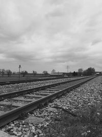 Railroad tracks against sky