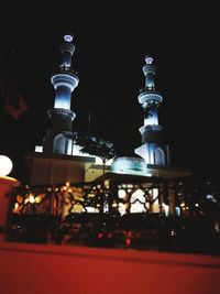 View of illuminated city at night