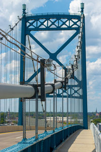 View of bridge against cloudy sky