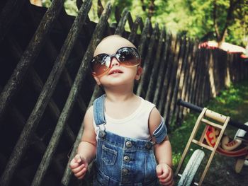 Portrait of boy wearing sunglasses