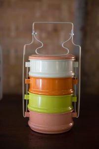 Close-up of coffee cup on table