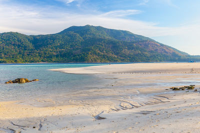 Scenic view of beach against sky