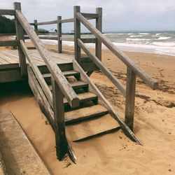 View of pier on sea