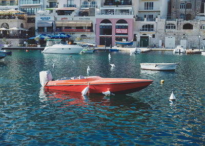 Boats in river