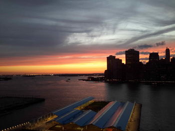 Scenic view of sunset over sea