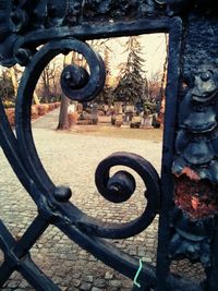 Close-up of metal railing