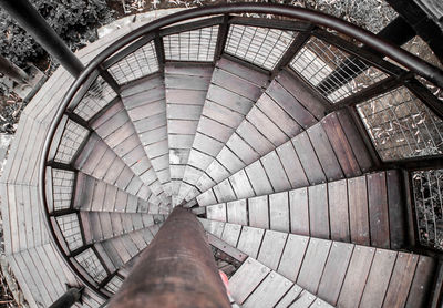 High angle view of staircase