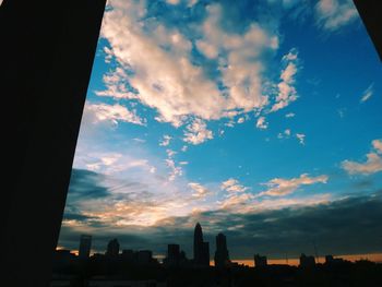 Cityscape against sky during sunset