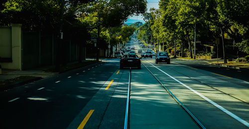 Cars on street in city