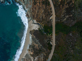 High angle view of sea