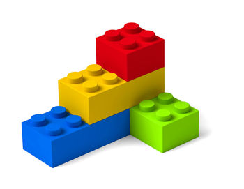 Close-up of multi colored toy against white background